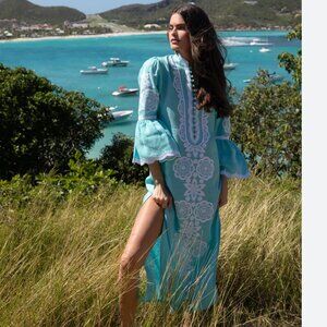 ASHA - Celine Kaftan Turquoise - Size Medium